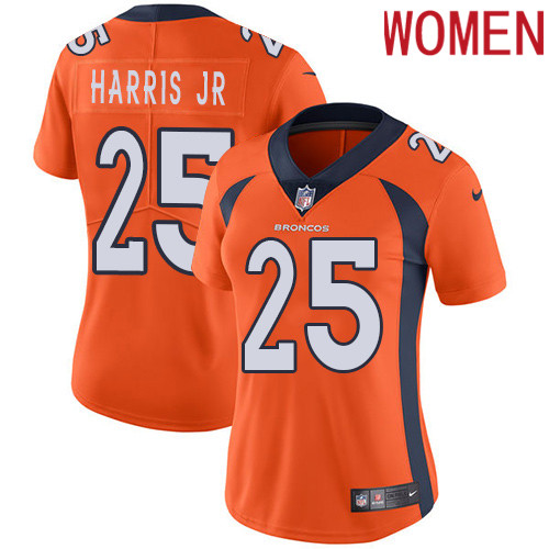 2019 Women Denver Broncos #25 Harris Jr orange Nike Vapor Untouchable Limited NFL Jersey